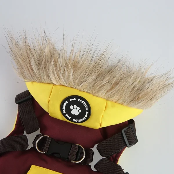 Winter Pet Dog Clothes Coat with Harness Warm Thicken Waterproof Hoodie Jacket for Small Medium Dogs Yorkie Chihuahua Clothing 4