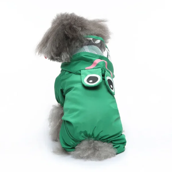 New Pet Four Legged Raincoat Printed with Animal Shape and Pattern Corgi Waterproof Windproof Hooded Poncho Dog Outdoor Clothing 6