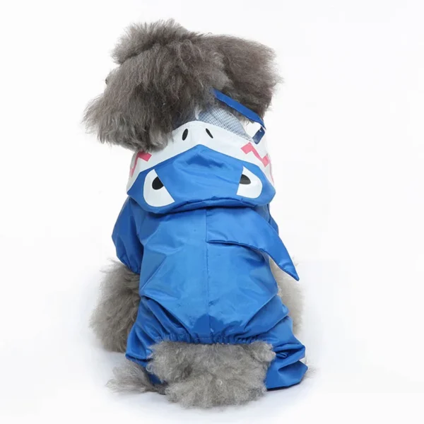 New Pet Four Legged Raincoat Printed with Animal Shape and Pattern Corgi Waterproof Windproof Hooded Poncho Dog Outdoor Clothing 4