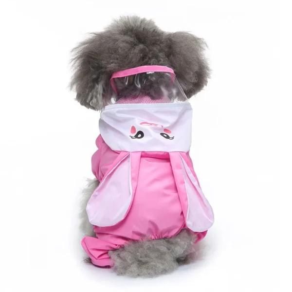 New Pet Four Legged Raincoat Printed with Animal Shape and Pattern Corgi Waterproof Windproof Hooded Poncho Dog Outdoor Clothing 2